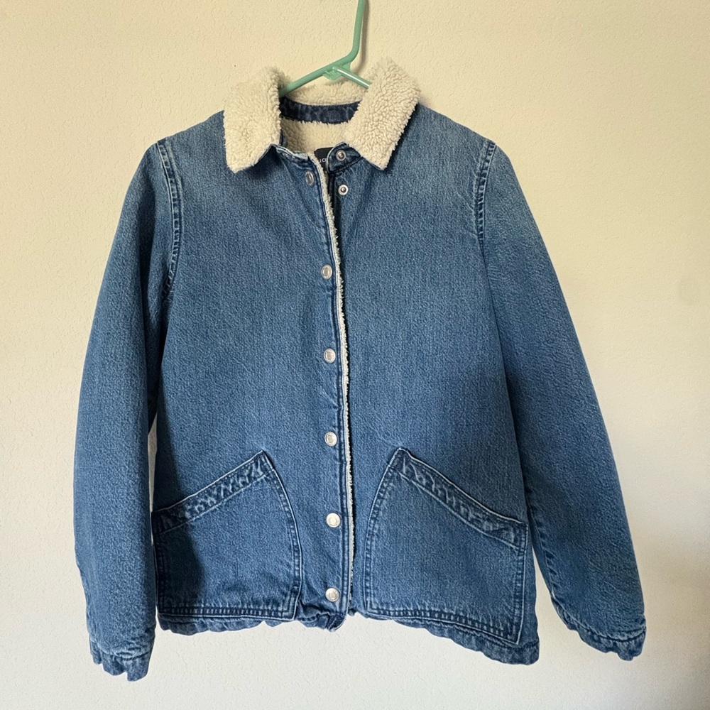 J Crew Denim Sherpa Swing Jacket XS - Picture 3 of 9